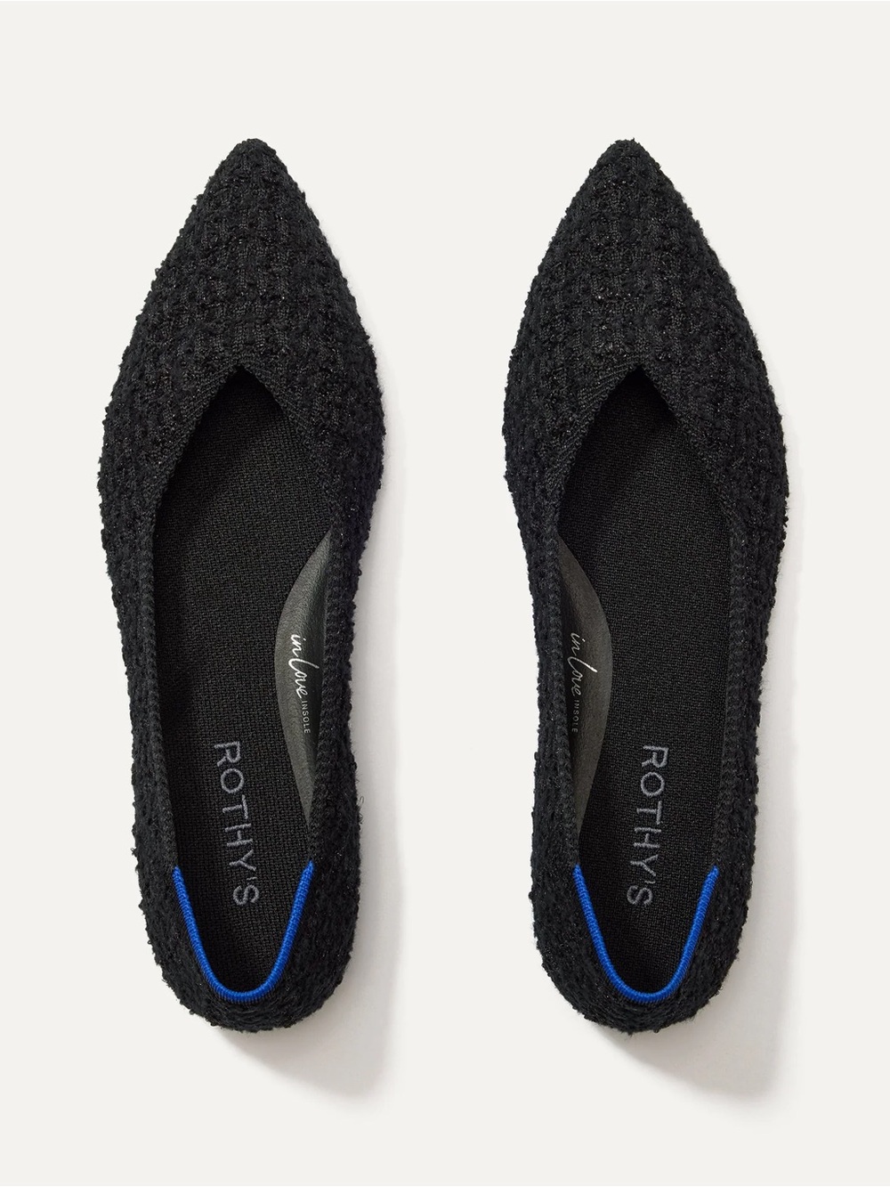 Rothy's Womens The Point II in Black Boucle size 8.5 | New in box!